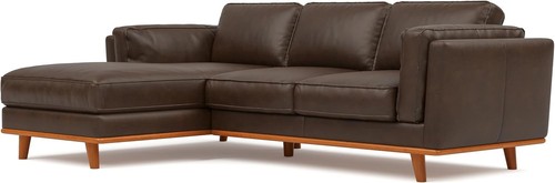 Italian leather corner sofa - leather,