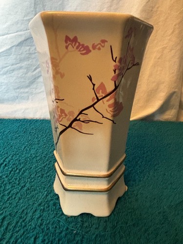 Vintage hexagonal vase with - hexagonal,