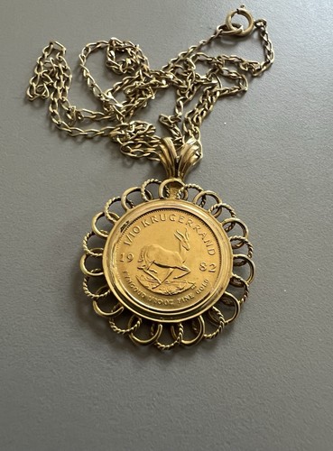 Solid gold krugerrand coin - gold,