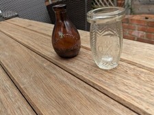 Vintage OXO Jar, & Vintage Valentines Meat Juice Jar, Old Bottles