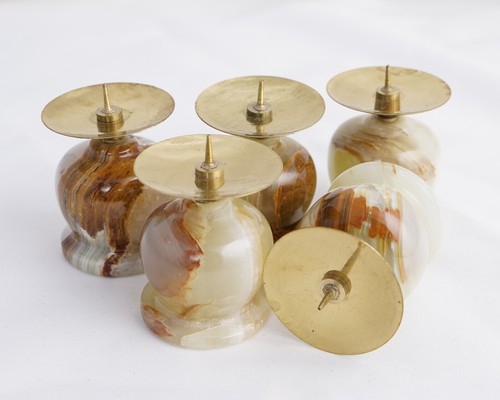 Natural onyx candle holder - natural,