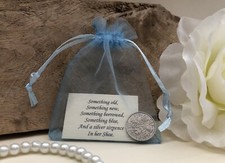 Bride's Silver Sixpence Gift - Something Old, Something Blue, Lucky Wedding Coin
