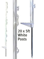 20 X WHITE 5FT POLY POSTS