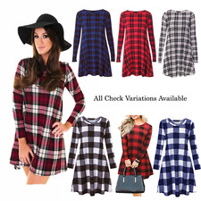 Womens Tartan Check Print Long