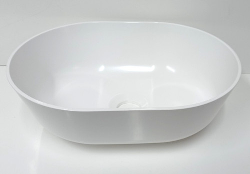 Oval white plastic vanity - oval,
