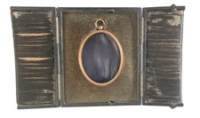 Victorian Tooled Leather Easel Frame For Portrait Miniature 