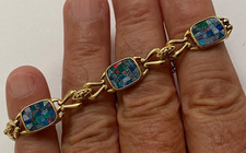9CT GOLD OPAL MOSAIC BRACELET