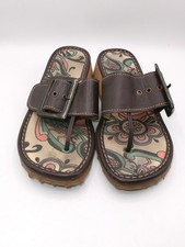 Women's Fly London KISS Brown Leather Sandals Buckle Detail EU39 UK6