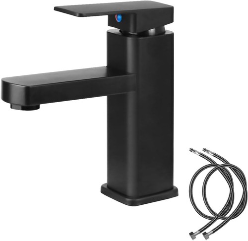 Black bathroom taps - black,