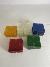 Set of 52 Vintage Retro Playplax Construction Building Square Tiles Multicolor