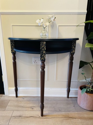 Navy blue gold demi lune - navy,