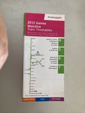 2012 Olympic Games. Greater Anglia Mainline Pocket Timetable 4-7
