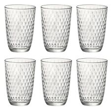 Set Of Bormioli Rocco Slot 390ml Hi-Ball Ribbed Drinking Tumblers Dining Glass