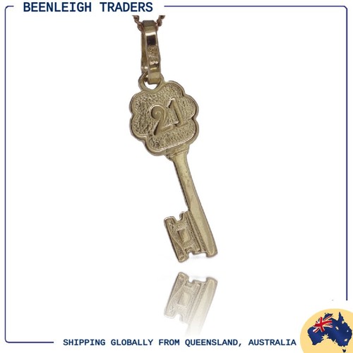 Yellow gold 21st birthday key - yellow,