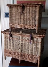 Two Vintage Wicker Fishing