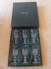 Royal County 6 Hand Cut Italian Lead Crystal Port/Sherry Glasses