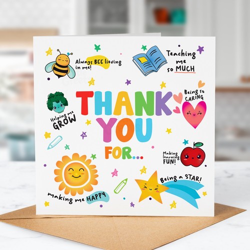 Thank you teacher card - teacher,