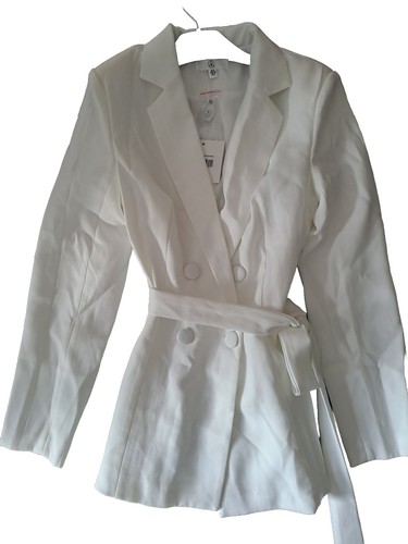 Missguided white button suit - white,