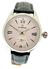 Eterna KonTiki Watch Steel Cased Lady's Quartz 1270.41 36mm Black Strap