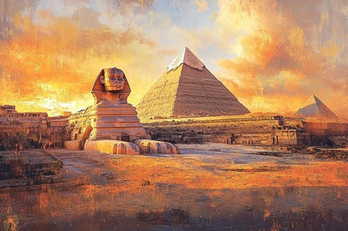 Egyptian pyramids canvas - pyramids,