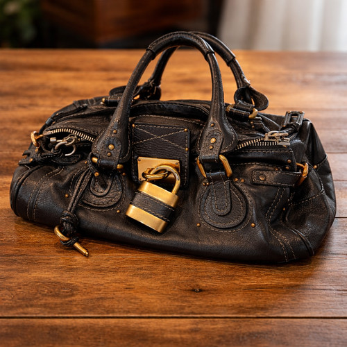 Chloe paddington black leather - black,