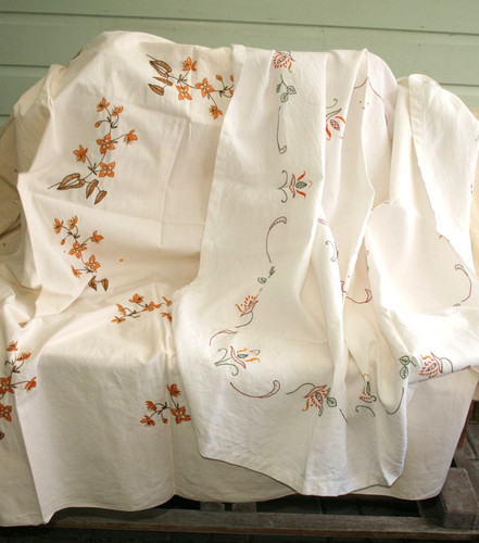 Two vintage hand embroidered - two,