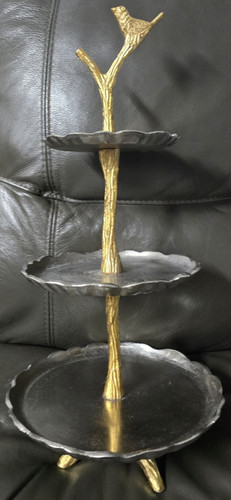 Pewter tier serving - tier, tray
