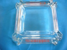 Large Vintage Glass Ashtray - Schweppes Large Square - Approximately 6 inches