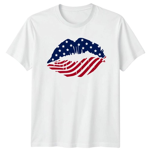 American flag lips womens - american,