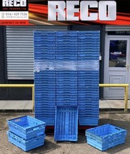 20 X BLUE USED BALE ARM CRATE / STACKING TRAY BOX 600 x 400 x 200mm STORAGE