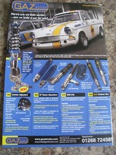 GAZ SHOCKS COILOVER KITS LOTUS CORTINA MK1  CLASSIC FORDS  ADVERT A4 FILE 40
