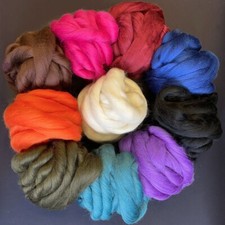 1kg Merino Wool Tops 64's Dyed