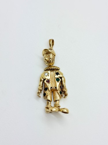 9ct yellow solid gold clown - yellow,