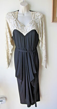 VTG 1940s Beaded Crepe Evening