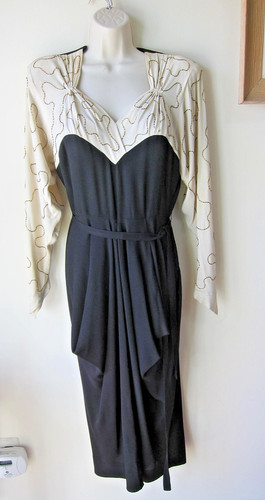 Vtg 1940s beaded - 1940s, crepe