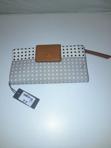 Fossil zip clutch - clutch, bright