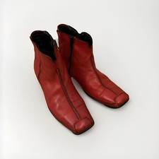 Ladies Red Soft Leather Ankle