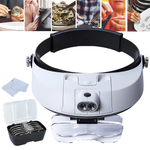 Magnifying glass headset led - glass,