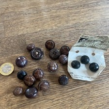 A Selection Of Buttons Leather Duffle Coat Browns Black Sewing Dress Making Crag