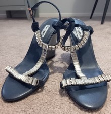 Dune Navy Blue Strappy Sandals