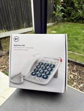 BT Big Button 200 Corded Phone Handsfree Amplified Hearing Aid Compatible White