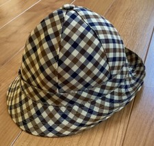 VINTAGE AQUASCUTUM XS S 52cm Bucket Hat 100% Wool Check Trilby Wool Fedora Cap