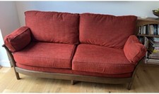 Ercol renaissance cosy deep russet red  sofa 3 seater settee high back couch VGC
