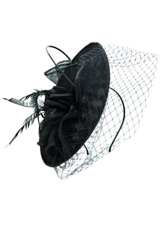 Saucer sinamay headband clip - sinamay,