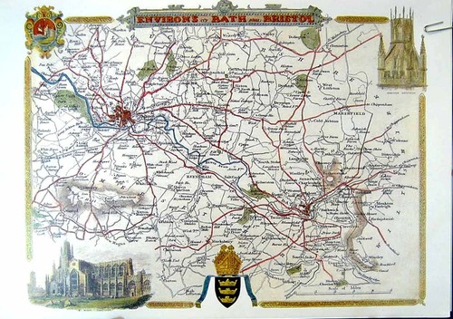 Old vintage print c1990 map - vintage,
