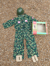 Vintage Kids Army Uniform dress up set-Praire Glen Commando Uniform with Helmet
