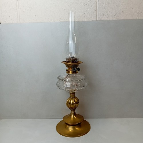 Duplex brass oil lamp - brass,