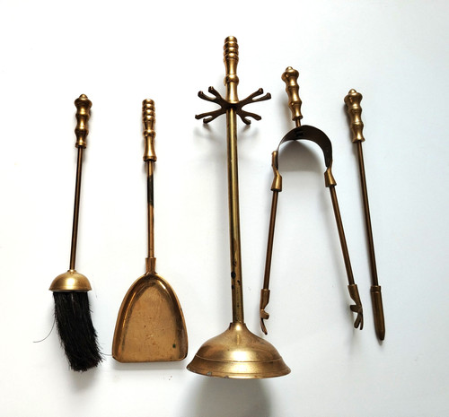 Vintage solid brass fireside - vintage,