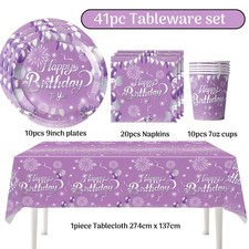 Purple Happy Birthday Printed