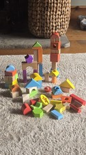 Educational Wooden Building Blocks – 66 Pieces – Clean & Good Condition
